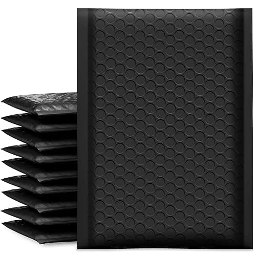 UCGOU Bubble Mailers 5x8.6" Usable Size 5x7" Padded Envelope Black 100 Pack | Waterproof Lightweight Mailing Packages,Opaque Self Seal Adhesive Boutique Padded Shipping Bags for Jewelry Makeup Supplier - Image 1