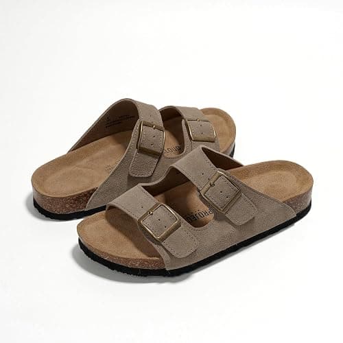 Project Cloud 100% Genuine Leather Flat Sandals Women 2026 Beach Essentials Womens Sandals Memory Foam Vacation Essentials Slides for Women Footwear (Venita) thumbnail 6