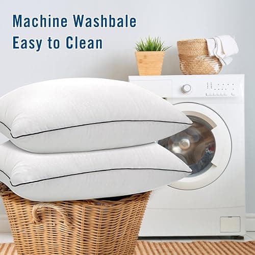 Higoom Standard Size Bed Pillows for Sleeping 4 Pack,Luxury Hotel Pillows,Comfortable and Supportive,Machine Washable,Suitable for Stomach,Back and Side Sleepers. thumbnail 6