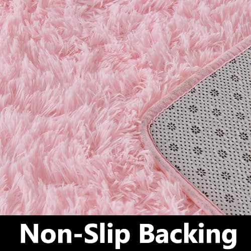 TABAYON Shaggy Pink Rug, 2x3 Area Rugs for Living Room, Anti-Skid Extra Comfy Fluffy Floor Carpet for Indoor Home Decorative thumbnail 5