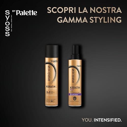 Syoss Palette Heat Spray Termoprotettore 200 ml, Termoprotettore per capelli per look professionale, Protettore termico capelli anti crespo, con complesso vitaminico e protezione calore fino a 230°C thumbnail 6