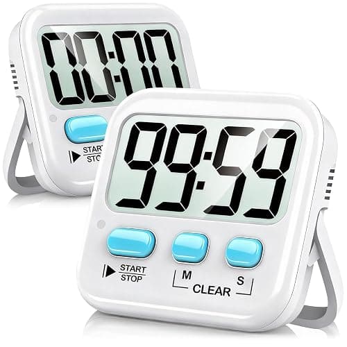 Antonki 2 Pack Digital Timer for Kids, Magnetic Countdown Kitchen Timers for Cooking, Egg, Classroom, Teacher, Exercise, Study, Oven - Battery Included - Image 1