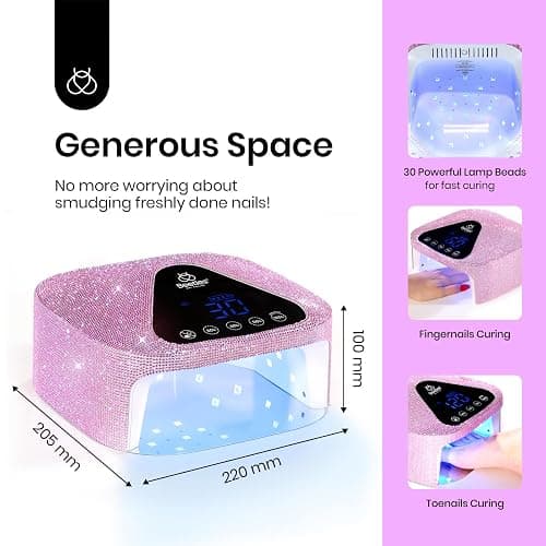 Beetles Uv Nail Lamp Cordless, Flash Cure Lamp for Gel Nails Polish Rechargeable Nail Lamp with 4 Modes Professional Low Heat Uv Led Lamp Nail Art Tools with Bag Manicured thumbnail 2