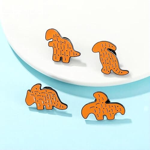 Dinosaur Chicken Nugget Enamel pin for Women Men Lapel Brooch Badge Pin for Backpack Bag thumbnail 4