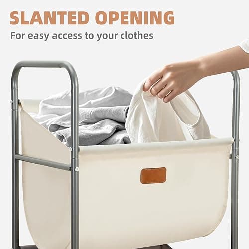 STORAGE MANIAC 120 Liters Vertical Rolling Laundry Hamper, 3 Section Laundry Sorter with Wheels and 2 Breaks, 3-tier Laundry Baskets for Small Space, Dorm, Laundry Room, Closet, Multicolored 3-tier thumbnail 4