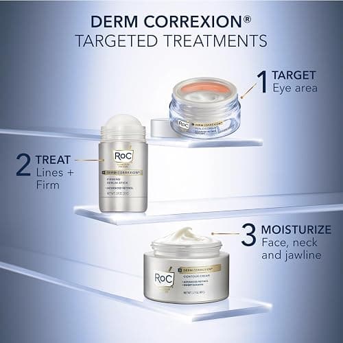 RoC Derm Correxion Retinol Firming Serum Stick with Antioxidants to Visibly Tighten and Firm Wrinkles and Laugh Lines 1.0 oz plus Retinol Eye Cream Packette thumbnail 7
