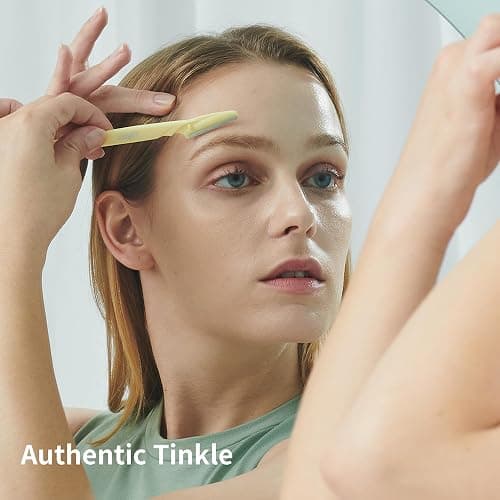 Tinkle Dermaplaning Tool 6ct, Dermaplane Razor for Women, Safe and Easy Peach Fuzz Remover, Eyebrow Trimmer with Protective Cover, Stocking Stuffers thumbnail 2