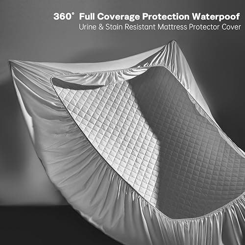 Full Size Fitted Waterproof Mattress Protector - 17" Deep Mattress Fit, Dorm Essential for Apartments,College Students(Guys/Girls), Kids & Singles, Washable for Home, Bedroom (54"x75") thumbnail 5