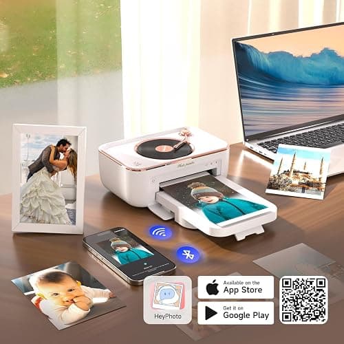 iDPRT 4x6'' Photo Printer with 20 Sheets Photo Paper & 1 Cartridge, Portable Instant Photo Printer for iPhone Android, Thermal Dye Sublimation, Wi-Fi Picture Printer, Black thumbnail 5