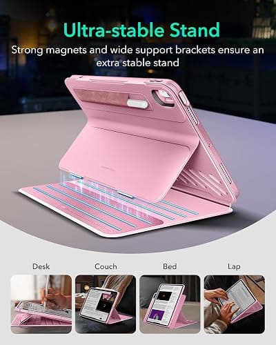 ESR for iPad Air 11 Inch Case M3/M2 (2025/2024), iPad Air 5th/4th Gen Case (2022/2020) 10.9 Inch, Removable Magnetic Cover, Adjustable Portrait/Landscape Stand, 9 Standing Angles, Pink thumbnail 4