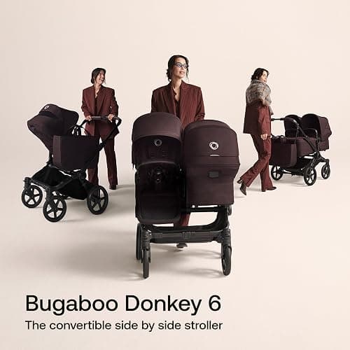Bugaboo Donkey 6 Single-to-Double Convertible Stroller - Heritage Black | Side-by-side design, newborn and toddler use, XL storage basket, one-hand steering thumbnail 3