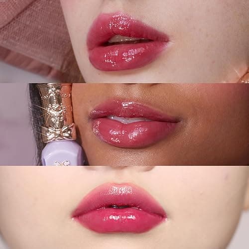 Flower Knows Violet Strawberry Rococo Glowy Lip Gloss,Moisturizing Shine Berry Pink Lip Plumper Oil,Hydrating Lip Tint for Girls&Women,Vegan & Cruelty-Free,0.12 Fl Oz(G04 Blackberry Jam) thumbnail 2