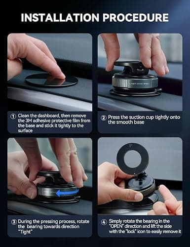 JOYROOM Magsafe Suction Cup Phone Mount, Vacuum Magnetic Phone Holder for Car, 360° Metal Strut Magsafe Car Mount for iPhone 17 Pro iPhone 16 15 14 13 12 & Android Magsafe Case thumbnail 7
