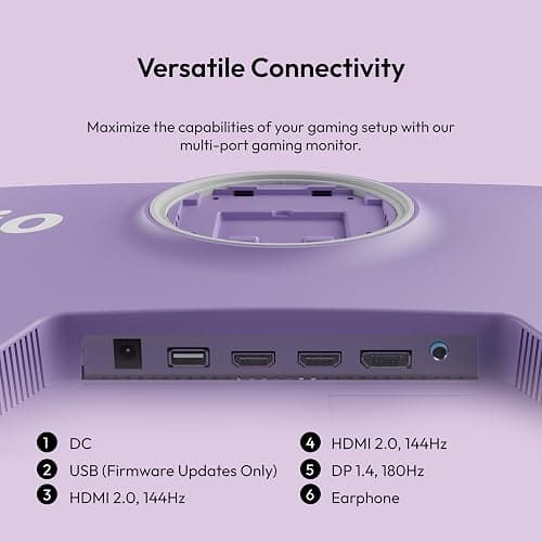 Pixio PX278 Wave Purple 27 inch 180Hz Refresh Rate Quad HD 1440p Resolution Fast IPS Panel 1ms GTG Response Time Built-in Speakers Gaming Monitor with AMD FreeSync thumbnail 5