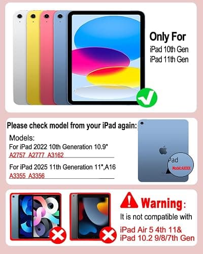 TabletKeyer Magic for iPad A16 11th/10th Generation Case with Keyboard,Trackpad Floating Rainbow Backlit Keypad with Cantilever Magnetic Cover for iPad 11-inch 2025/10 Gen 10.9" 2022 Pink thumbnail 2