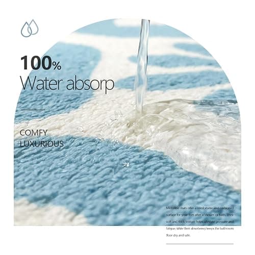 SHIYUE You Look Good Bath Mat Cute Funny Flower Bathroom Rug, Soft Absorbent Water Non Slip, Superior Washable Microfiber Cool Shower Preppy Decor Rug (Sky Blue 21"x25") thumbnail 4