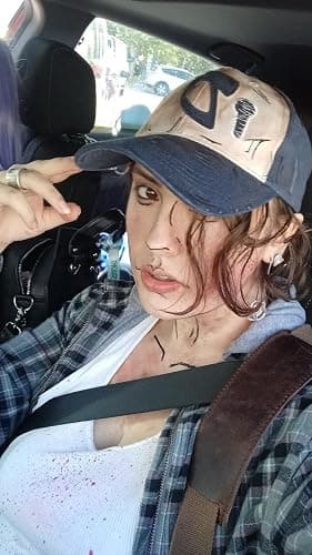costumebase Clementine D Trucker Cap Weathered Baseball Aged Cap Hat Headgear Walking Dead Blue thumbnail 4