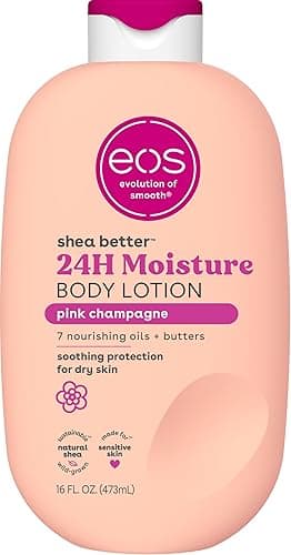 eos Shea Better Body Lotion Pink Champagne, 24-Hour Moisture Skin Care, Lightweight & Non-Greasy, Natural Shea, Vegan, 16 fl oz - Image 1