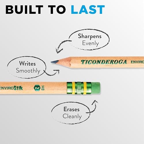 Ticonderoga Envirostik Wood-Cased Pencils, #2 HB Soft, Natural, 12 Count thumbnail 5