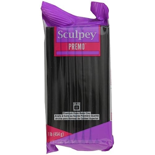 Sculpey Premo: Black - 1lb Bar, Polymer Oven-Bake Clay, Non-Toxic, Sculpt-Model, Jewelry-Figurines-Home Décor Projects, Adult Art-Crafts Supplies - Image 1