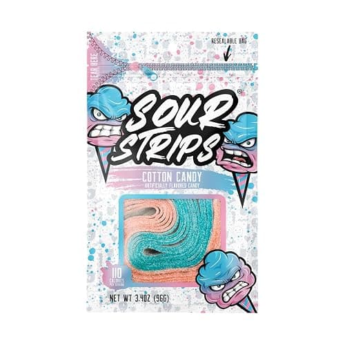 SOUR STRIPS Cotton Candy Flavored Peg Bag, 3.4 oz. (Pack of 3) thumbnail 4