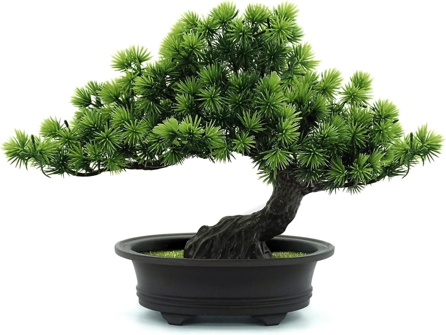 Artificial Plants Greenery Bonsai, Room Decor Fake Bonsai Tree for Home Decor Indoor Bookshelf Office Desk Bathroom Farmhouse Decor, Tall 9.5" - Image 1