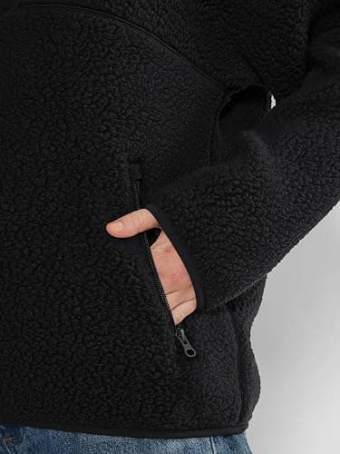 LASLULU Womens Half Zip Pullover Cropped Sweatshirts Sherpa Fleece Jacket Fuzzy Sweaters Cute Winter Jackets with Pockets thumbnail 3