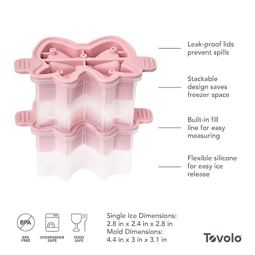 Tovolo Bow Ice Mold Pack of 2 Pink Holiday Bow Shaped Ice Cube Molds for Cocktails, Festive Ice Mold Christmas Stocking Stuffer for Adults, Slow Melting Dishwasher Safe BPA Free Holiday Ice Molds thumbnail 3