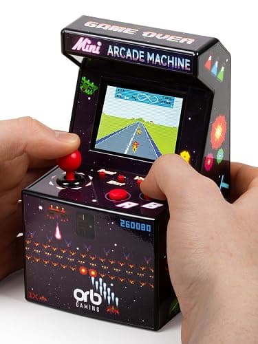 Mini Arcade Machine, 240 Built-In 8-Bit Games, 2.5” Full Colour Screen, 8-Way Joystick, Handheld Retro Games Console – Orb Gaming by ThumbsUp! - Image 1