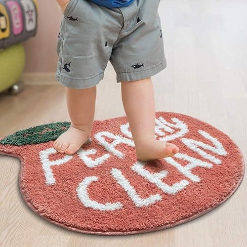 RORA Peach Bath Mat Peachy Clean Bath Mats for Bathroom Non Slip Coral Pink Bathroom Rugs Washable Bathtub Mat Toilet Rug(25.2"X20.5") thumbnail 6
