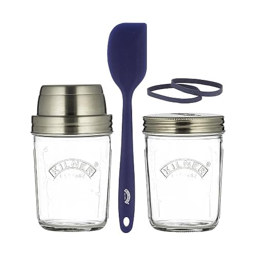 Kilner Sourdough Starter Set with 2 Glass Jars Measuring Lid Spatula and Recipe Booklet Perfect for Homemade Sourdough Bread, Pancakes, Pizza and Naan - Image 1