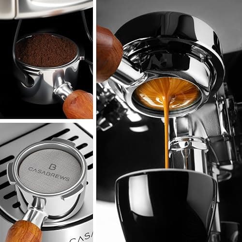 CASABREWS 51mm Bottomless Portafilter with Puck Screen & Filter Basket, 3 Ears Espresso Handle for CM5418 & 3700Essential thumbnail 6