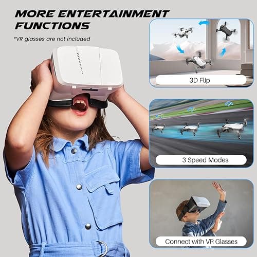 SIMREX X300C Mini Drone with Camera 720P HD FPV, RC Quadcopter Foldable Drone with Altitude Hold, 3D Flip, Headless Mode, Gravity Control and 2 Batteries, Gifts for Kids, Adults, Beginner (White) thumbnail 6