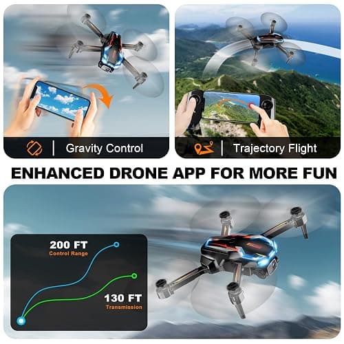Drone with Camera for Adults, 2K HD FPV Drones with Upgrade Altitude Hold, One-Key Take Off/Landing, Speed Adjustment, Headless Mode, 2 Batteries, Toys Gifts for Teen Boys Girls, Beginner thumbnail 6