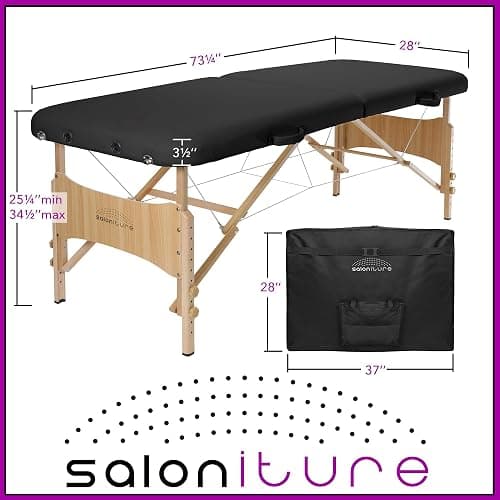 Saloniture Basic Portable Folding Massage Table - Black thumbnail 3