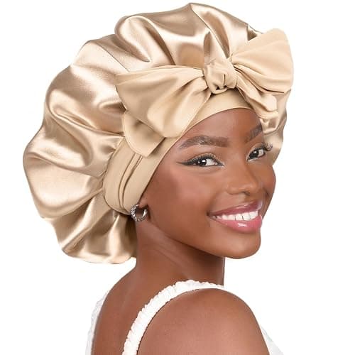 YANIBEST Adjustable Satin Bonnet for Sleeping Women Double Layer Hair Wrap Reduce Friction Prevent Frizz Natural Curly Hair - Image 1