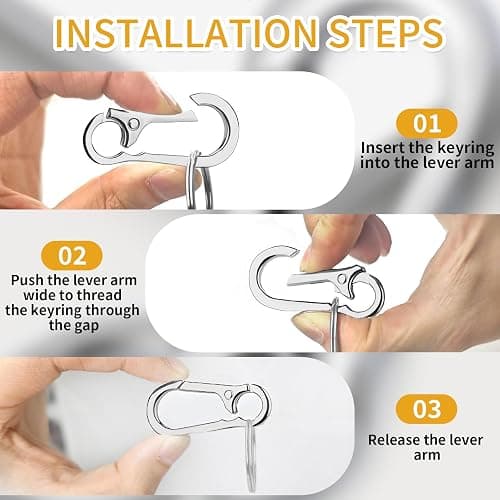 WIVBRNK 4 Pack Keychain, Metal Key Chain, Sturdy Key Ring, Key Rings Key Organizer Keychain Clip Key Chains for Men Women thumbnail 3