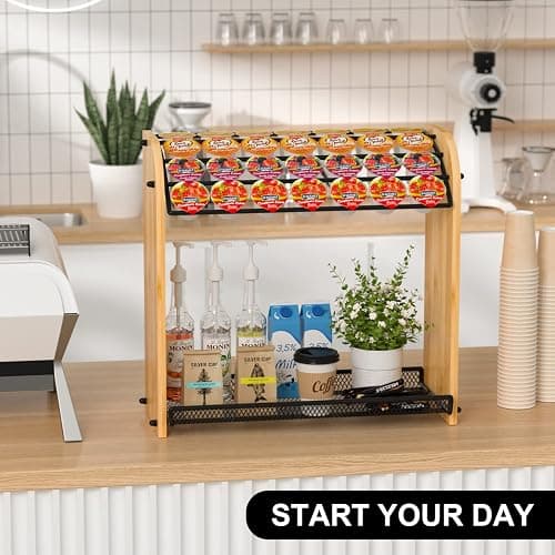 K Cup Holder Coffee Pod Organizer for Coffee Bar Accessories, K Cup Holders for Counter, Large Capacity K Cups Holder, Easy Assembly Coffee Station Organizer for Countertop (28 Coffee Pods At Least) thumbnail 2