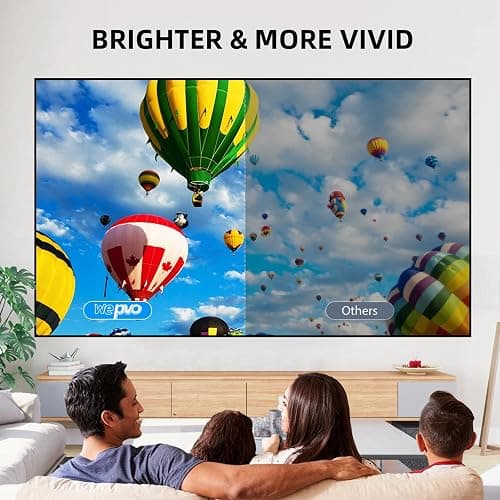 wepvo Projector Mini Portable Outdoor Movie Projectors, LED Pico Video Projector for Home Theater Film Projectors, Compatible with Smartphone/ Tablet/ Laptop/ TV Stick/ PS/ USB thumbnail 8