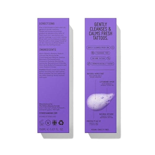 Stories & Ink Tattoo Care | AFTERCARE FOAM CLEANSER for fresh tattoos - For Fresh Tattoos, Soothes Skin, Ultra Gentle Soap, Sulfate Free, Fragrance-free, Vegan & Cruelty-free, 150 mL / 5.1 Fl Oz thumbnail 9