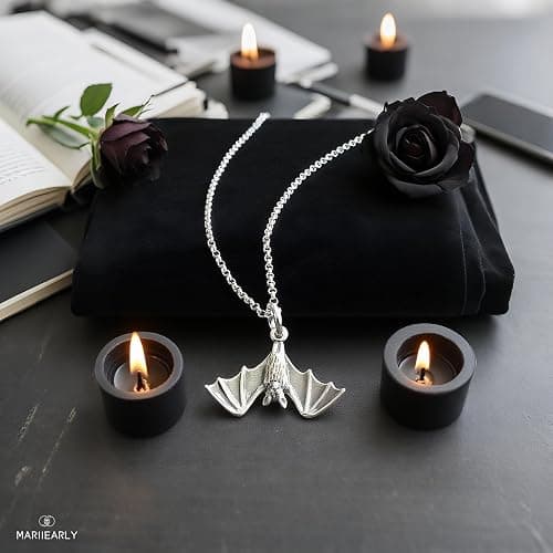 Silver Bat Necklace For Women;Silver Bat Pendant Necklace Gothic Accessories Or Halloween Jewelry Bat Charm Gifts For Women Men 18" thumbnail 4