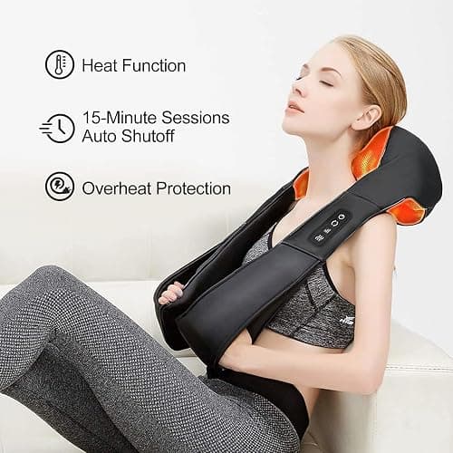 Medcursor Neck Massager - Portable Electric Neck and Back Massager with Heat, Deep Tissue 3D Kneading Pillow for Muscle Pain Relief, Ideal Father’s Day Gift, Not Cordless thumbnail 6