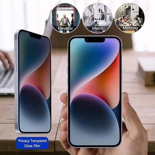 ProCase 2 Pack Privacy Screen Protector for iPhone 16e / 14/13 / 13 Pro 6.1", Tempered Glass Film Guard for iPhone 2025 2022 2021 6.1 Inch thumbnail 7