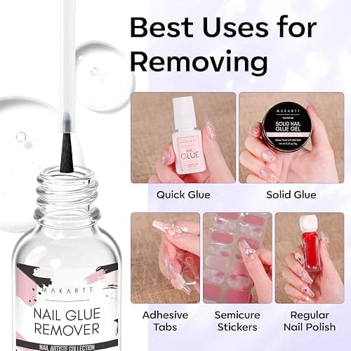 Makartt Nail Glue Remover for Press on Nails - 30ML Glueoff Easy Removal Versatile Debonder for Glue on Tips, Regular Polish, Quick Glues and Semi-Cured Sticker DIY Manicure Supply thumbnail 2