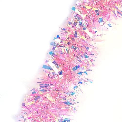 LOMIMOS 17 Ft Easter Christmas Tinsel Garland,Pink Glittering Decoration for Xmas Tree Party Wedding Supplies thumbnail 7