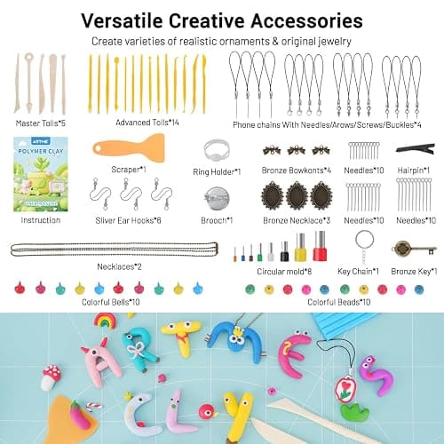 Artme Polymer Clay, 116 Colors Oven Bake Modeling Clay Starter Kits for Kids, Creative Polymer Clay Kit with Sculpting Tools and Jewelry Accessories, Non-Toxic, Ideal DIY Gifts for Adults and Teens thumbnail 4