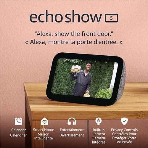 Amazon Echo Show 5 (newest model), Smart display with deeper bass and clearer sound, Charcoal, with Alexa+ Early Access thumbnail 7
