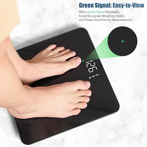 Vitafit Scale for Body Weight, Accuracy 0.1lb by Our Professional Scale Factory Since 2001, Digital Bathroom Weight Scale LED and Step On, 3xAAA Battery Included, 400lb/182kg, Spray Silver Black thumbnail 3