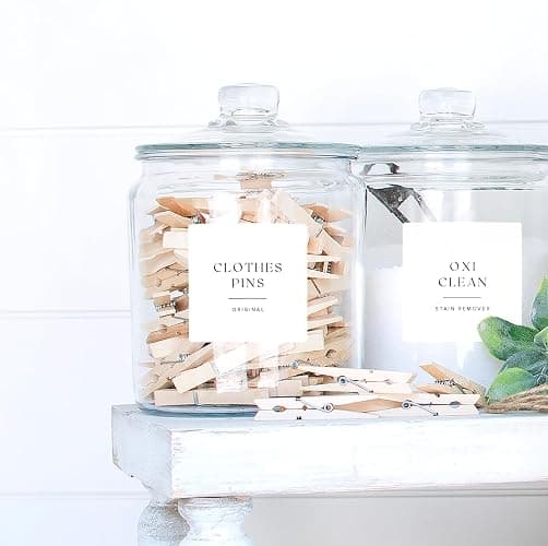 ThreeKin Collective Laundry & Home Organization Labels - 30 Waterproof & Reusable Stickers for Bottles, Jars, Containers | Easy Apply, Matte Minimalist Design | Dishwasher Safe, BPA-Free | USA-Owned thumbnail 4