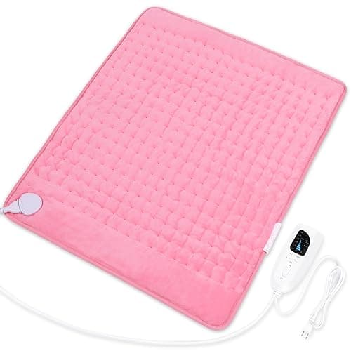 Deepsoon Heating Pad,Electric Heating Pads for Back,Neck,Moist Heating Pad for Abdomen Shoulder Knee Legs,Dry/Moist Heat&Auto Shut Off,Fathers Day Dad Gifts for Men Birthday,BabyPink,24x20 Inch - Image 1